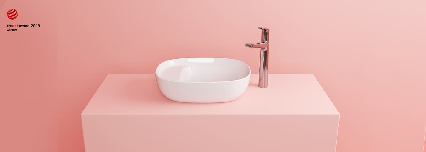 Lavamanos Corona con fondo rosa